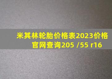 米其林轮胎价格表2023价格官网查询205 /55 r16